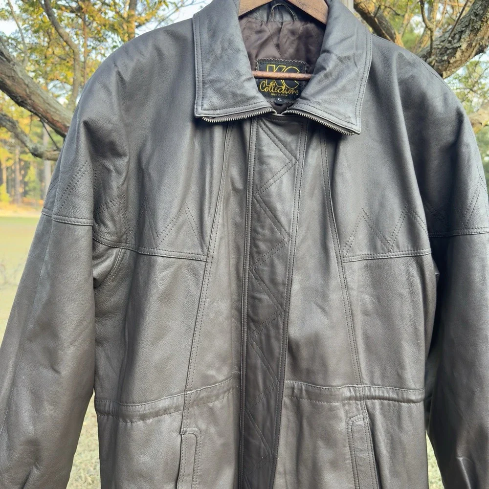 Vintage KC Collections Leather Jacket Women XL Dark Brown Blanket Lining Western - Picture 2 of 13